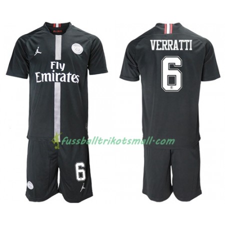 Fußballtrikots Paris Saint Germain Verratti 6 Jodan Schwarz Kinder 2018-2019 Kurzarm Ausweichtrikot kaufen